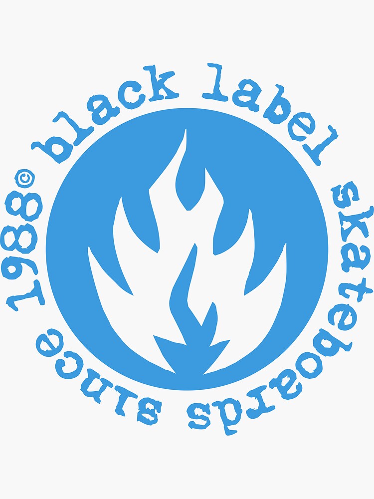 Black Label Since 1988 Skateboard Sticker 3in red
