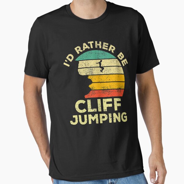 Aperçu de l'œuvre Je serais plutôt un cadeau vintage de saut de falaise pour les sauteurs de falaise créée et vendue par JokeGysen.