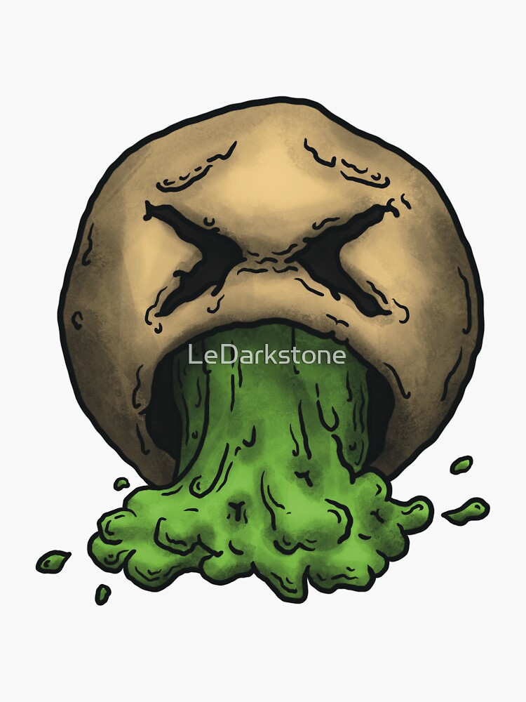 Thumbnail 3 of 3, Sticker, Ugly Vomiting Emoji designed and sold by LeDarkstone.