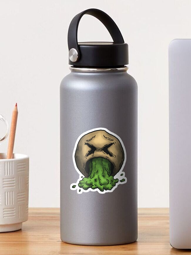 Thumbnail 1 of 3, Sticker, Ugly Vomiting Emoji designed and sold by LeDarkstone.