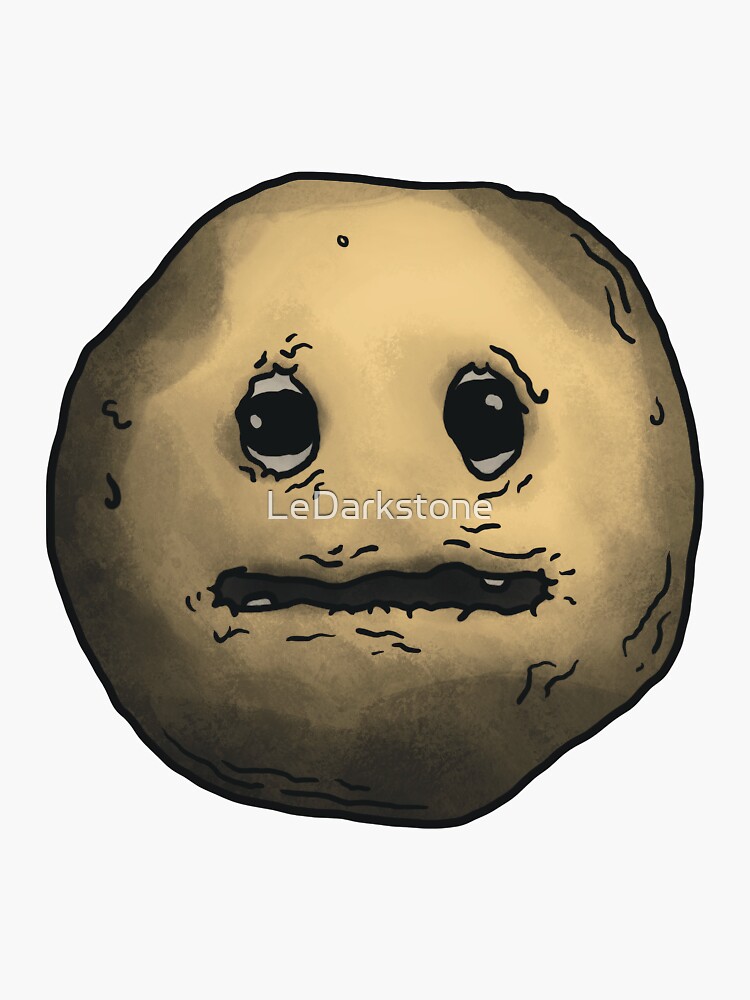 Thumbnail 3 of 3, Sticker, Ugly neutral face emoji designed and sold by LeDarkstone.