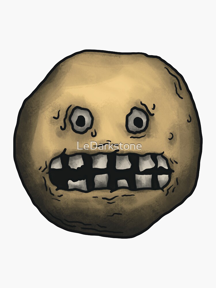 Thumbnail 3 of 3, Sticker, Ugly grimacing face emoji designed and sold by LeDarkstone.