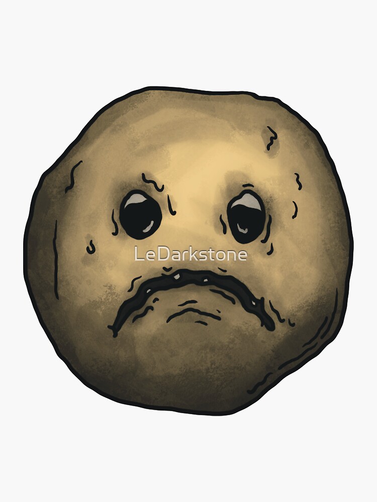 Thumbnail 3 of 3, Sticker, Ugly Sad Face Emoji designed and sold by LeDarkstone.