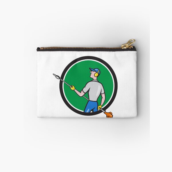 Item preview, Gardener Hedge Trimmer Circle Cartoon designed and sold by patrimonio.