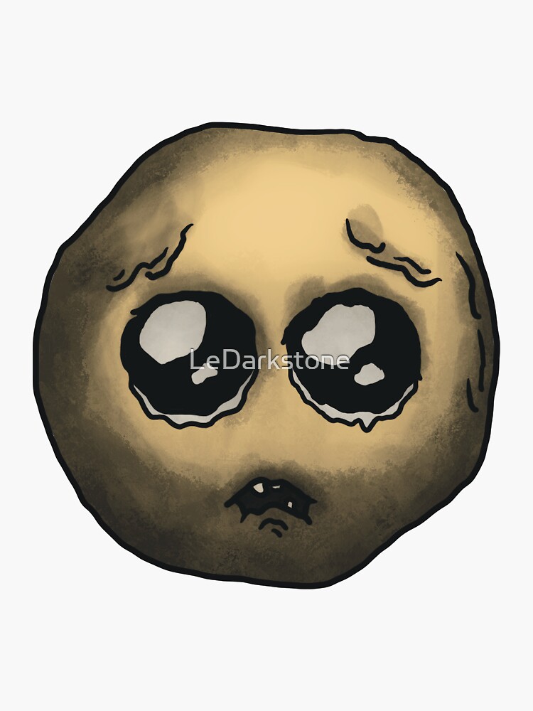 Thumbnail 3 of 3, Sticker, Ugly Pleading Face Emoji designed and sold by LeDarkstone.
