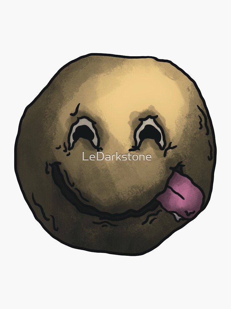 Thumbnail 3 of 3, Sticker, Ugly Goofy Face Emoji designed and sold by LeDarkstone.