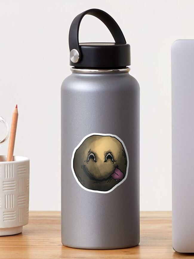 Thumbnail 1 of 3, Sticker, Ugly Goofy Face Emoji designed and sold by LeDarkstone.