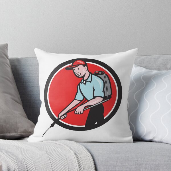 Item preview, Pest Control Exterminator Spraying Circle Cartoon designed and sold by patrimonio.
