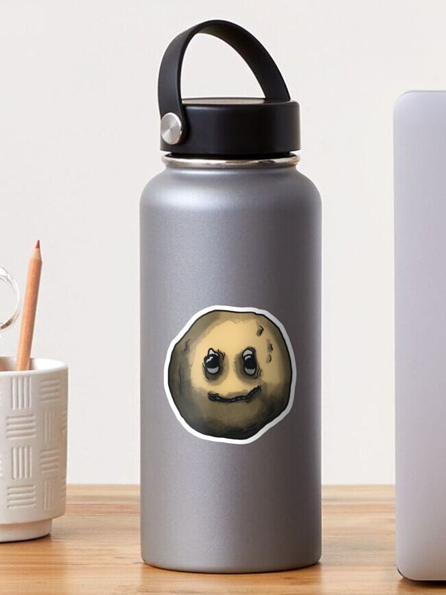 Thumbnail 1 of 3, Sticker, Ugly Happy Face Emoji designed and sold by LeDarkstone.