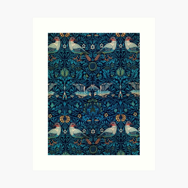 Patrón de pájaros de William Morris Lámina artística
