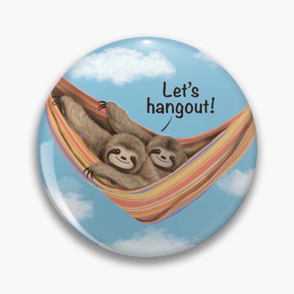 Item preview, Twin sloths hanging out in a sky- Let's hangout quote designed and sold by DesignTreasure.