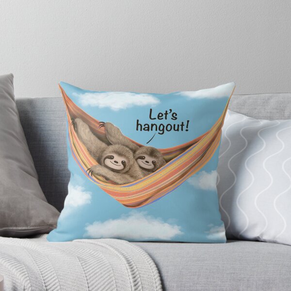 Item preview, Twin sloths hanging out in a sky- Let's hangout quote designed and sold by DesignTreasure.