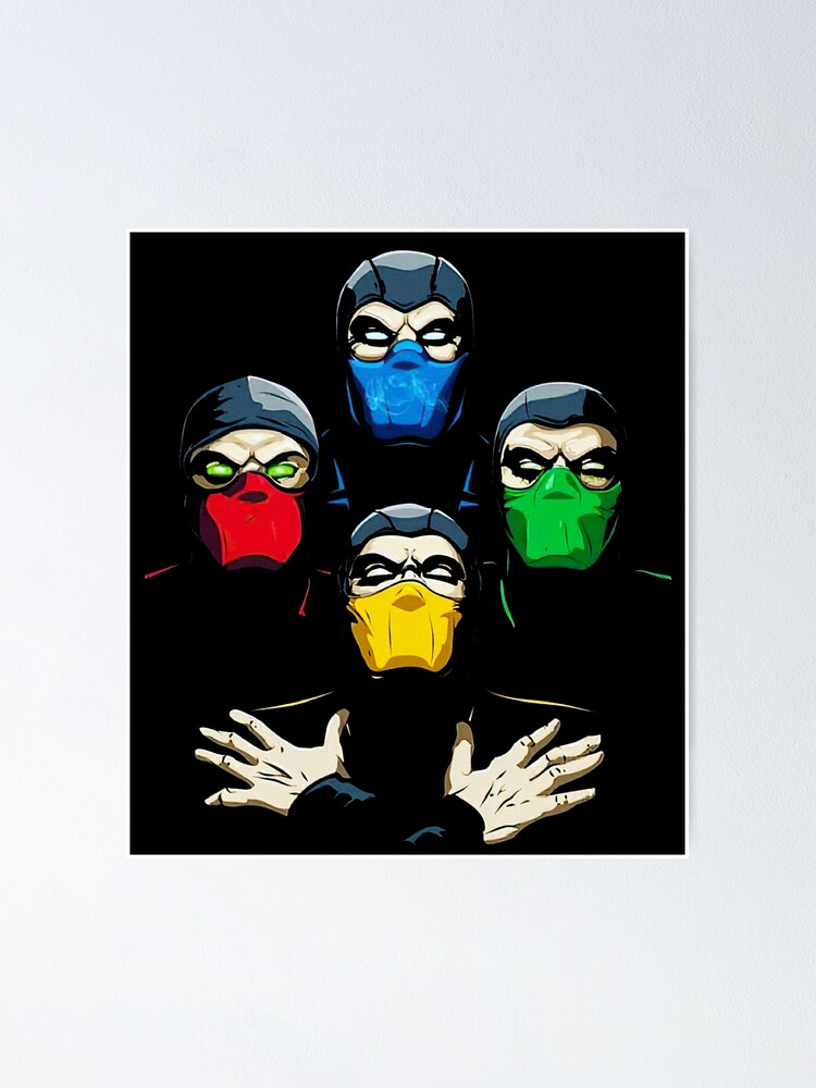 Mortal Kombat Ninjas Poster Original Art - Scorpion Sub-Zero Reptile Smoke  NEW