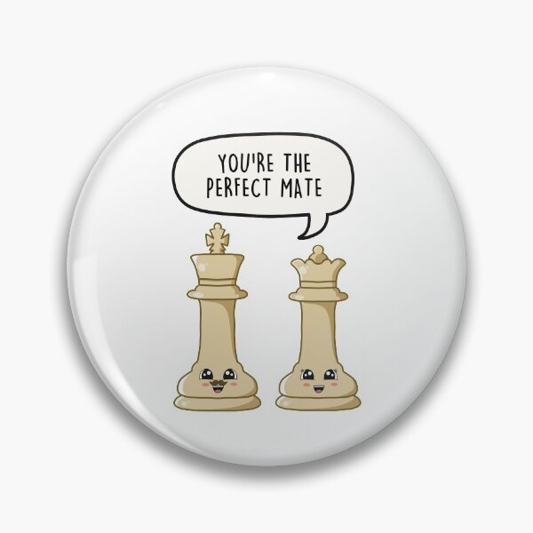 Item preview, Cute Chess Couple - Kawaii Chess Pieces Perfect Mate designed and sold by LEFDDesigns.