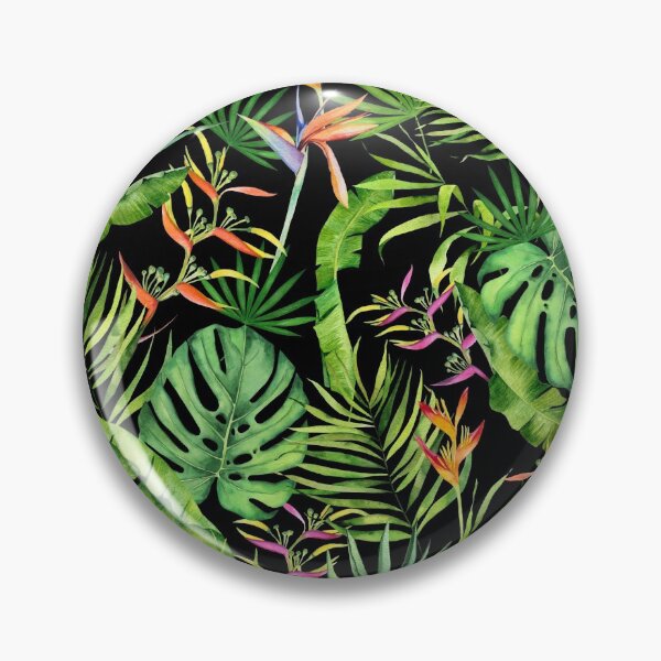 Item preview, Tropical leaves and flowers watercolor pattern designed and sold by AnjeseAnna.