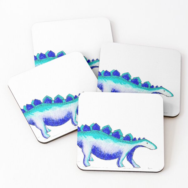 Item preview, Blue Stegosaurus Dinosaur Watercolour Print for Kids designed and sold by Maddy Bennett.