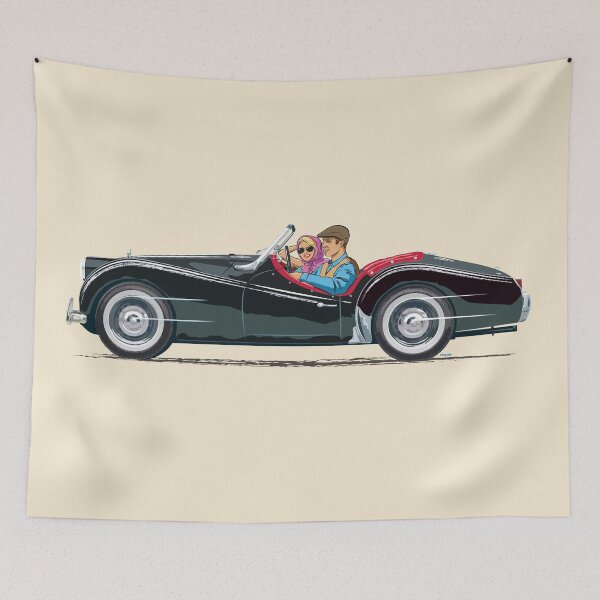 Item preview, Triumph TR3 resplendent in gleaming Black paintwork and white wall tires designed and sold by Bigs66.
