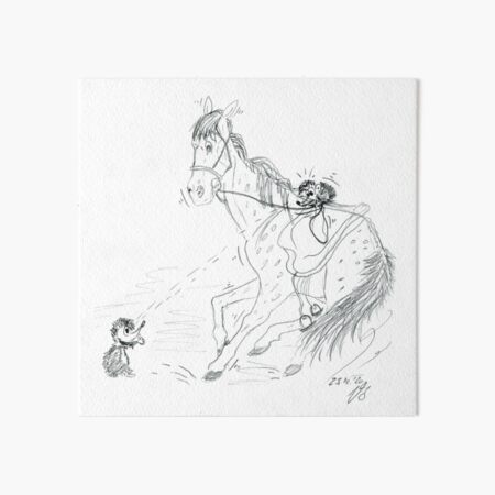 Take me with horse and hedgehog Art Board Print
