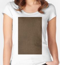 Brown Leather Texture Pattern Background Women's Fitted Scoop T-Shirt