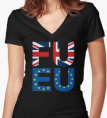 FU EU Anti - European Union T-Shirt Women's Fitted V-Neck T-Shirt
