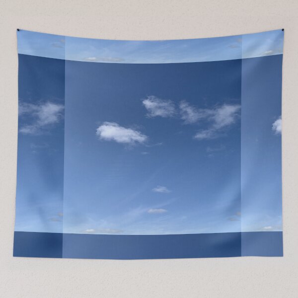 Item preview, Blue summer sky with white delicate fluffy clouds designed and sold by LeBreab.