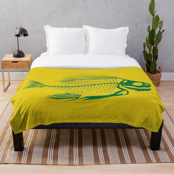 Item preview, Skeleton Fish B Green on Yellow designed and sold by PK-inK.