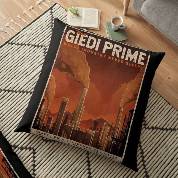 Giedi Prime Retro Vintage Tourism Decal Floor Pillow