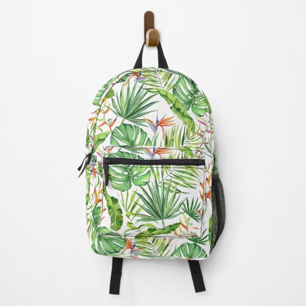 Item preview, Tropical leaves and flowers watercolor pattern on white designed and sold by AnjeseAnna.