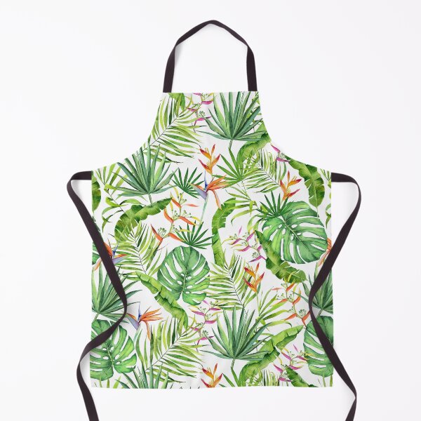 Item preview, Tropical leaves and flowers watercolor pattern on white designed and sold by AnjeseAnna.