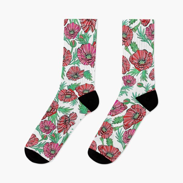 Item preview, Red and pink Poppy floral, red flowers designed and sold by MagentaRose.