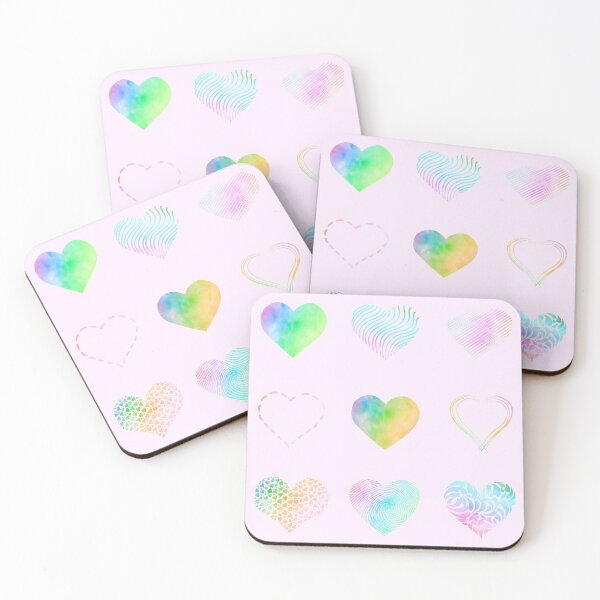 Item preview, Watercolor Rainbow Hearts variety value pack designed and sold by everything4eva.