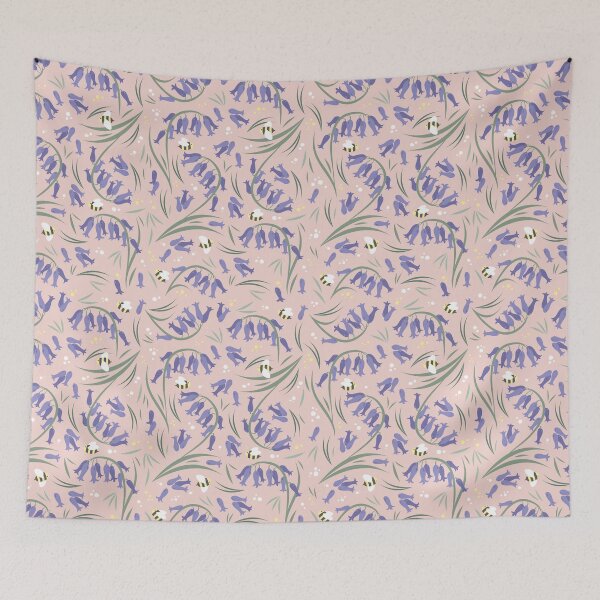 Item preview, Bluebells and bumblebees - Pink designed and sold by elle berry.