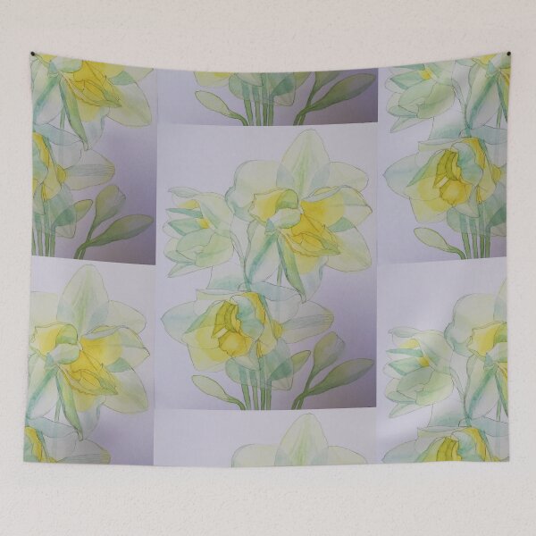 Item preview, Daffodils in the sun watercolor painting  designed and sold by esvb.