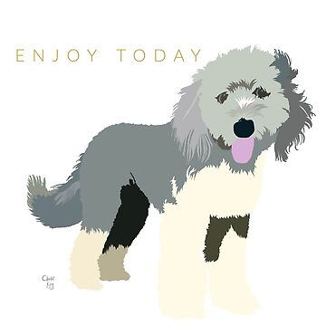 Artwork thumbnail, Old English Sheepdog Art by LovelyDayArt