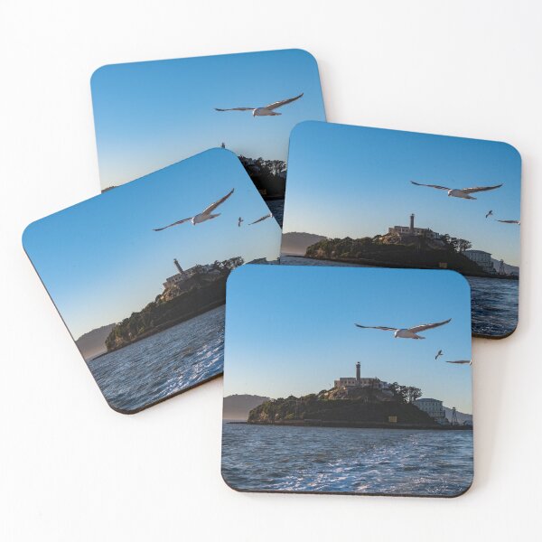 Item preview, Alcatraz Island Prison during sunset with Albatros brids designed and sold by Artsy Boulevard.