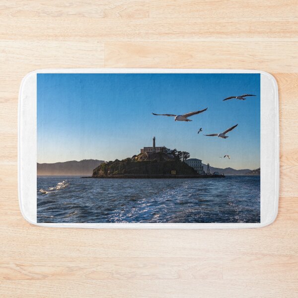 Item preview, Alcatraz Island Prison during sunset with Albatros brids designed and sold by Artsy Boulevard.