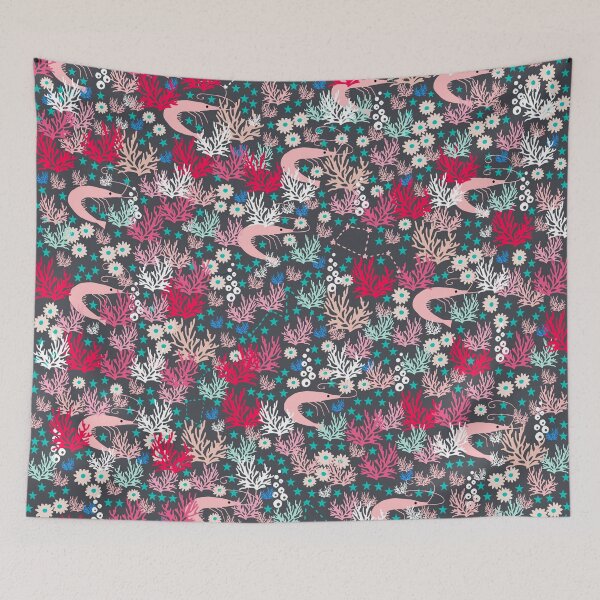 Item preview, Shrimp Pattern on Grey Background designed and sold by kapotka.
