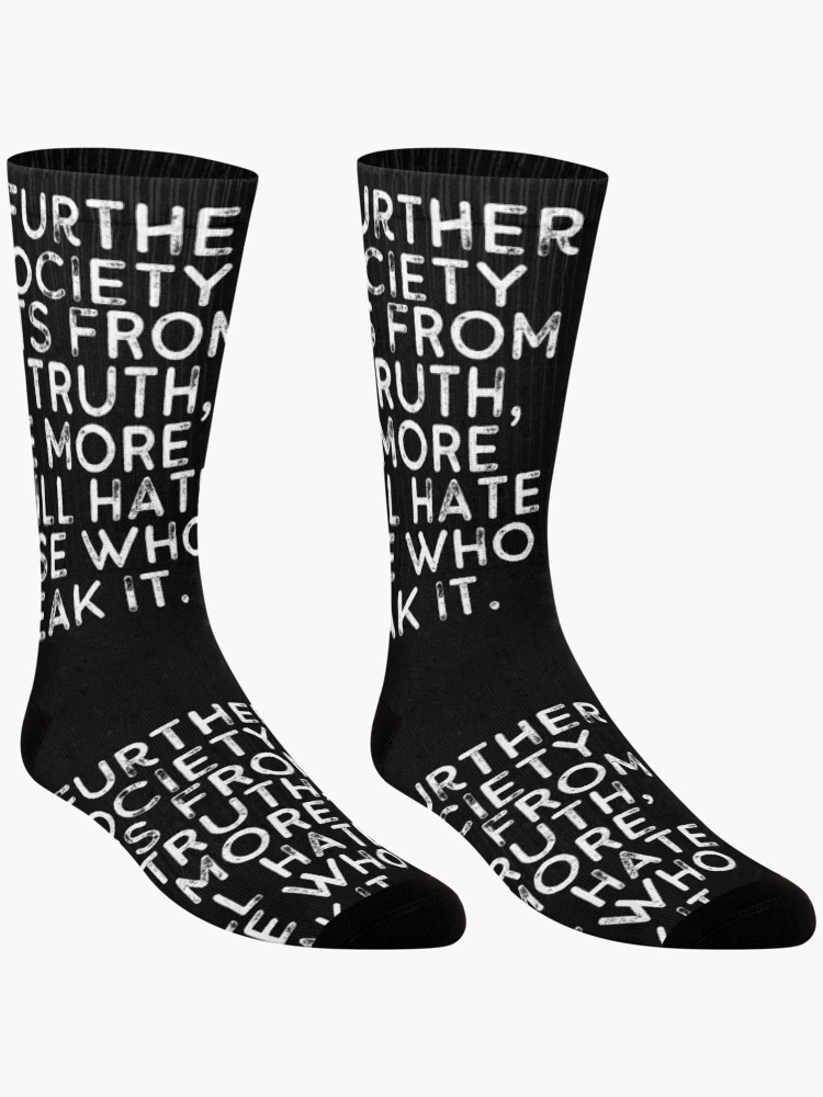 Thumbnail 3 of 5, Socks, George Orwell Quote Truth designed and sold by DesignsofNote.