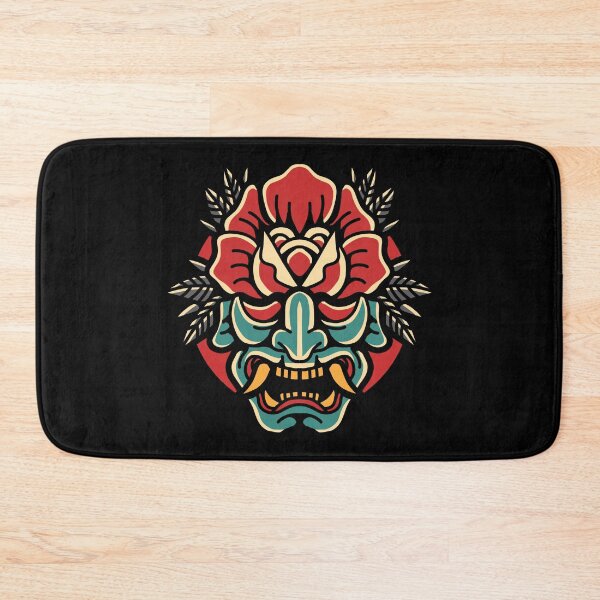 Item preview, Japanese Oni Rose Old School Tattoo Style Design designed and sold by Parkerzz.