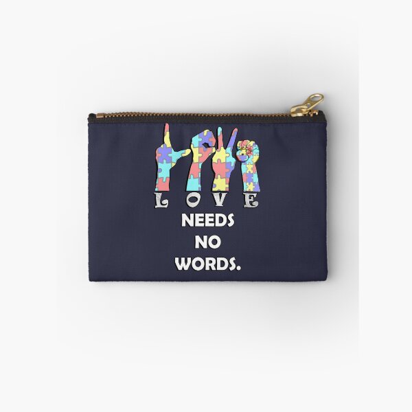 Item preview, Autism Acceptance Quote: Love Needs No Words, American Sign Language Autism Awareness designed and sold by Cute & Sassy Custom Gifting Boutiques.