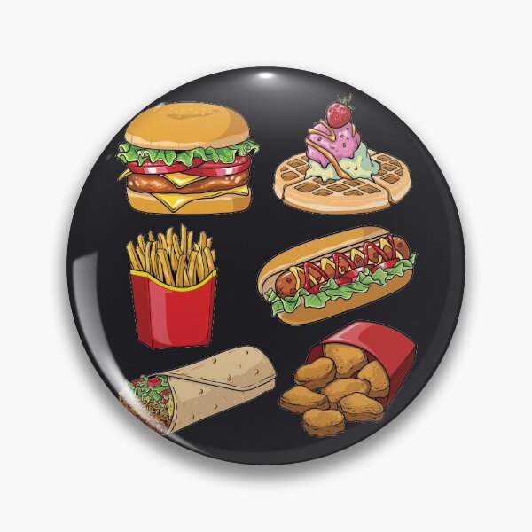 Item preview, Fast Food Snack - Burger, Waffle & Ice Cream, Fries, Hot Dog, Burrito and Nuggets designed and sold by Alicia Chee.