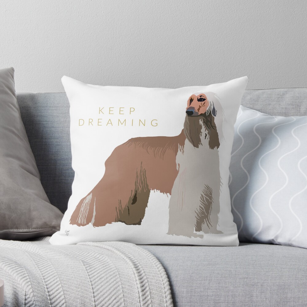 Afghan Hound Art Throw Pillow