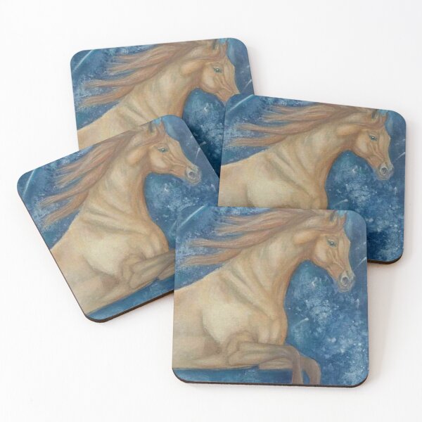 Item preview, Perlino jumping horse portrait painting designed and sold by horseaddicted.