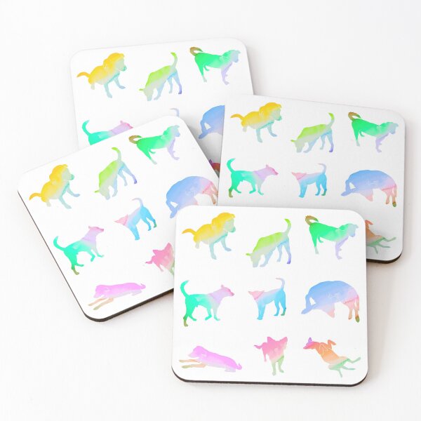 Item preview, Pack de siluetas de perros en acuarela, arcoíris designed and sold by everything4eva.