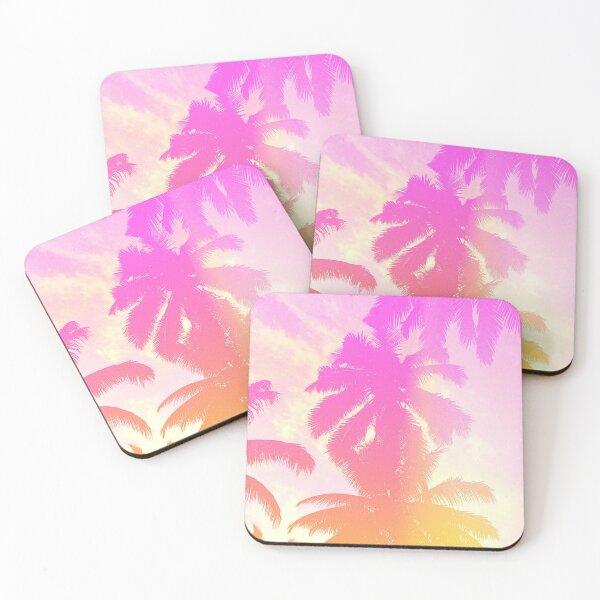 Item preview, Pink sky and palm trees designed and sold by Hoetoons.