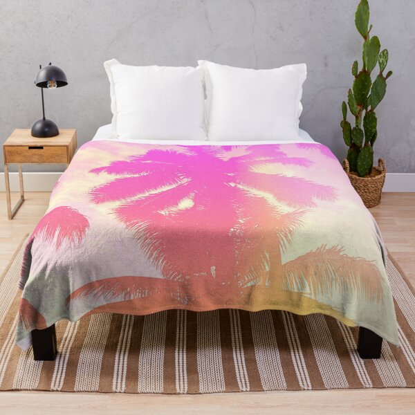 Item preview, Pink sky and palm trees designed and sold by Hoetoons.