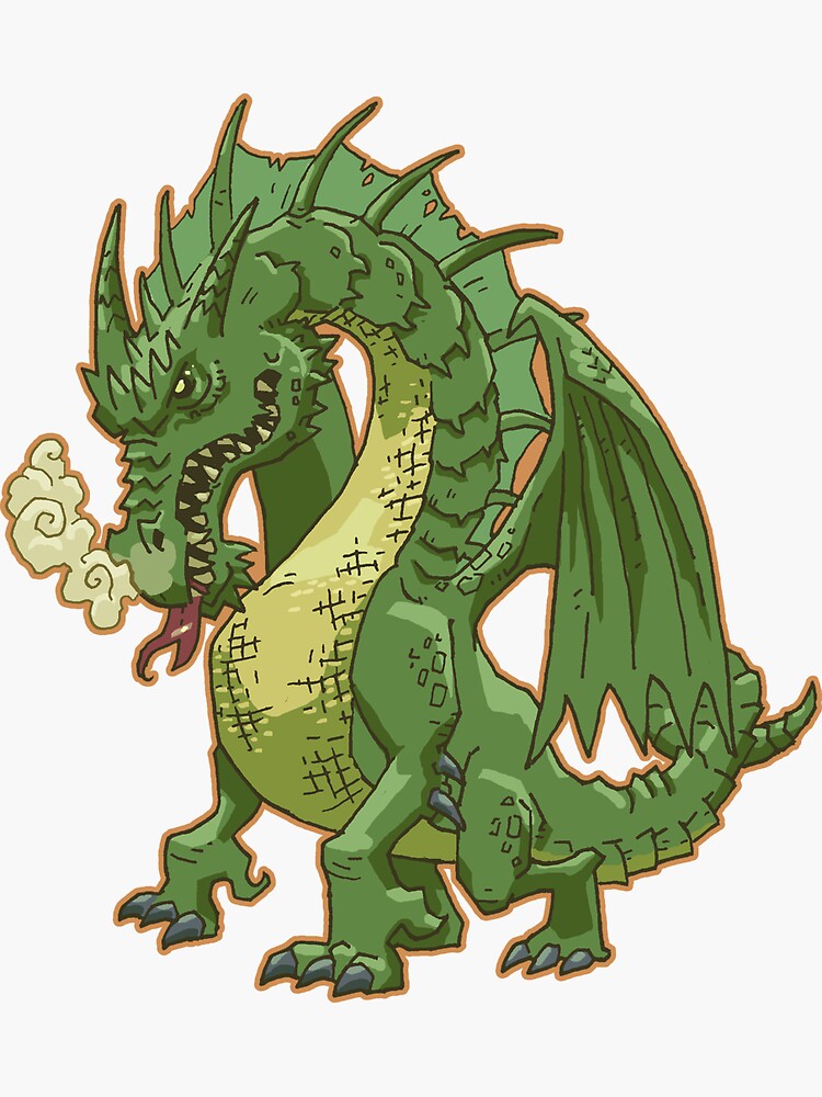 Год зеленого деревянного дракона. Зелёный дракон. Наклейка дракон. Зеленый дракон стикер.