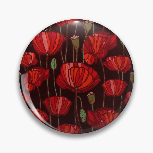 Item preview, Red poppy flowers on a black background designed and sold by Fishik.