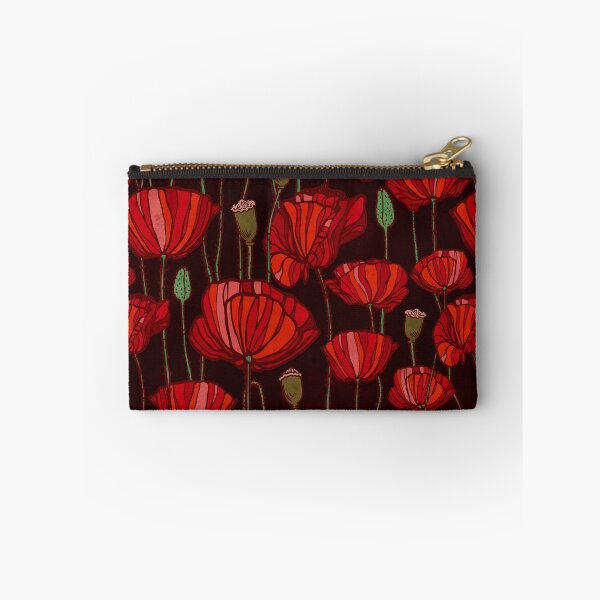 Item preview, Red poppy flowers on a black background designed and sold by Fishik.