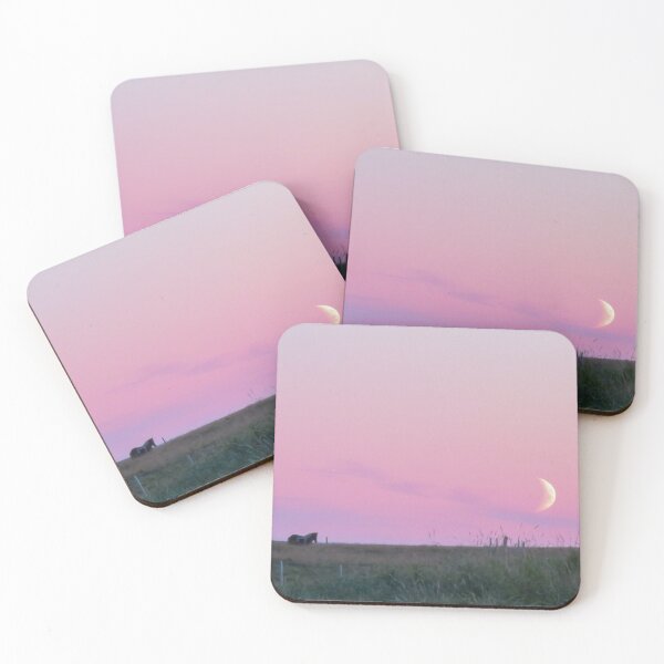 Item preview, Icelandic horses at sunset with upcoming moon | Travel Photography designed and sold by SimZoom.